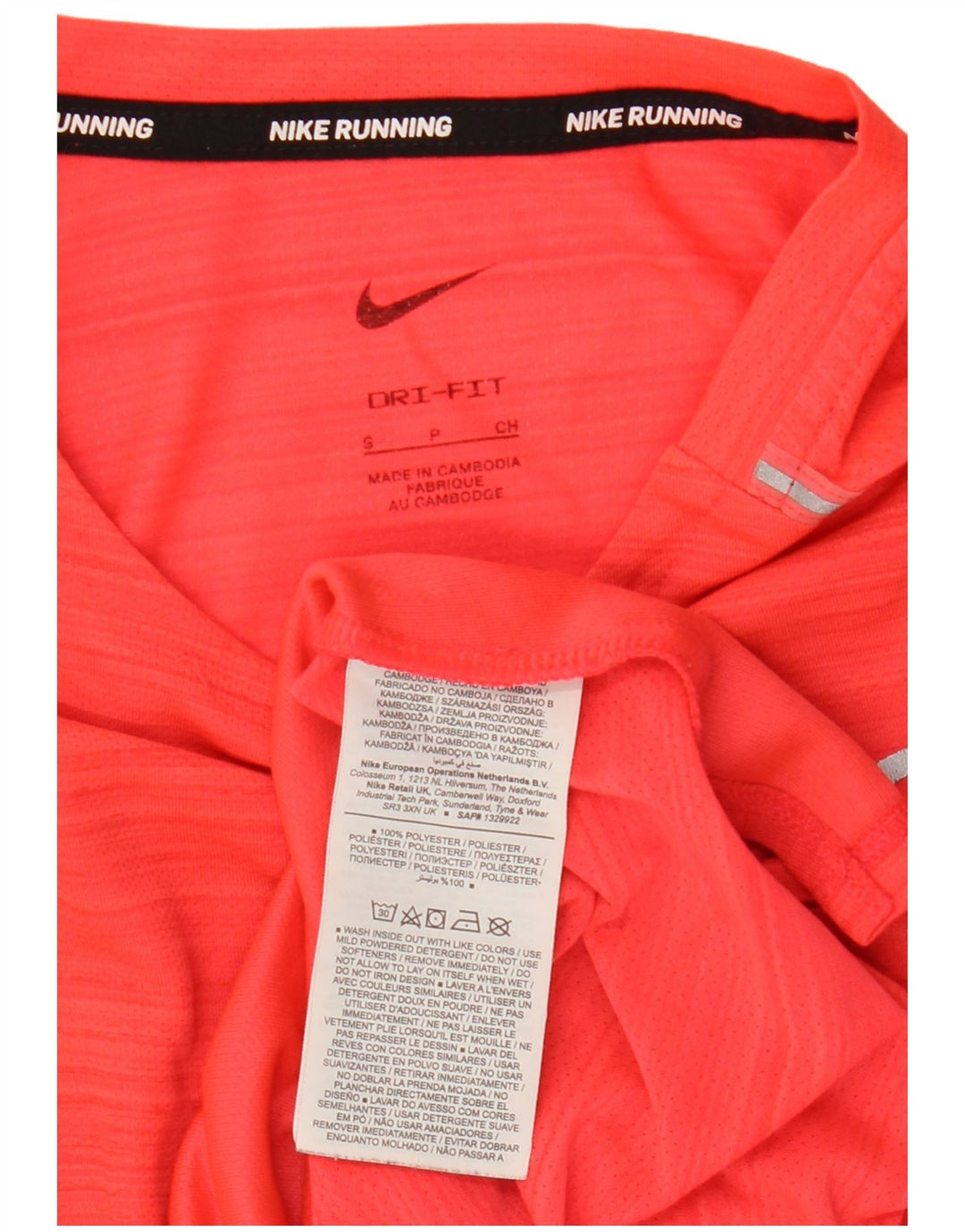 Nike Herre Dri Fit T-shirt Top Lille rødstribet polyester