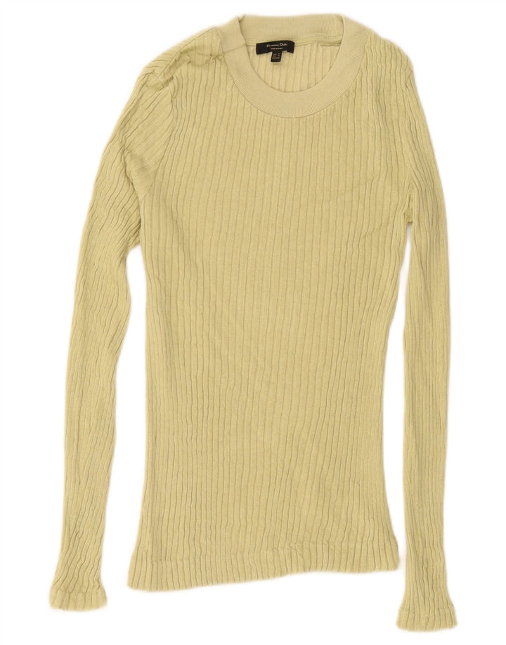 Massimo Dutti Herre sweater med rund hals XS Gul bomuld