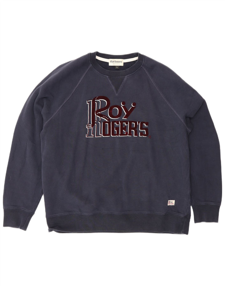 Roy Rogers grafisk sweatshirt til mænd, stor marineblå bomuld