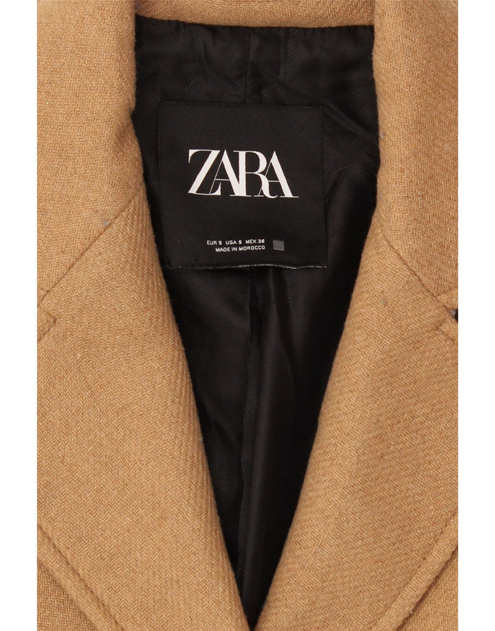 ZARA Womens Overcoat UK 10 Small Brown Wool Vintage Zara and Second-Hand Zara from Messina Hembry 