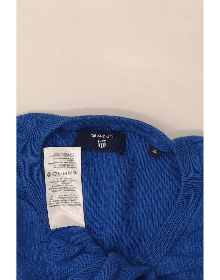 GANT Herre V-hals sweater XL Blå Bomuld