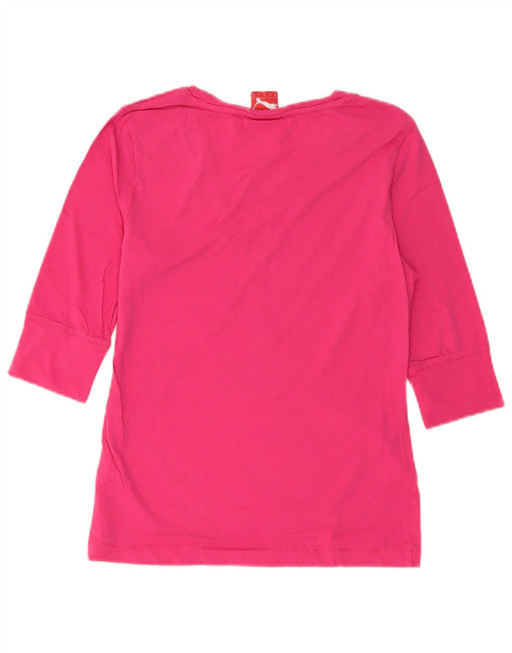 Puma Dame Grafisk Top 3/4 ærme UK 12 Medium Pink Bomuld