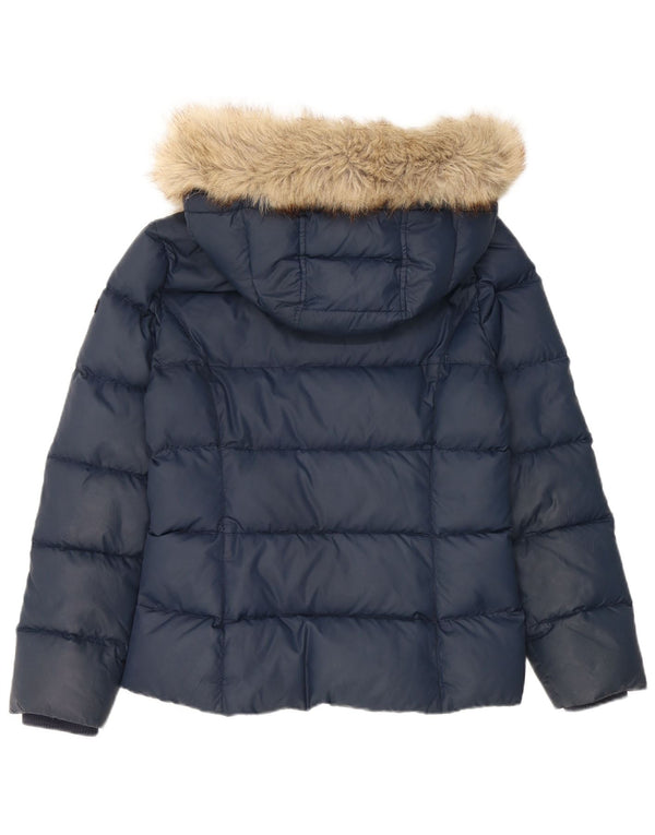Tommy Hilfiger Pige Polstret Hættejakke 15-16 År Blå Polyester