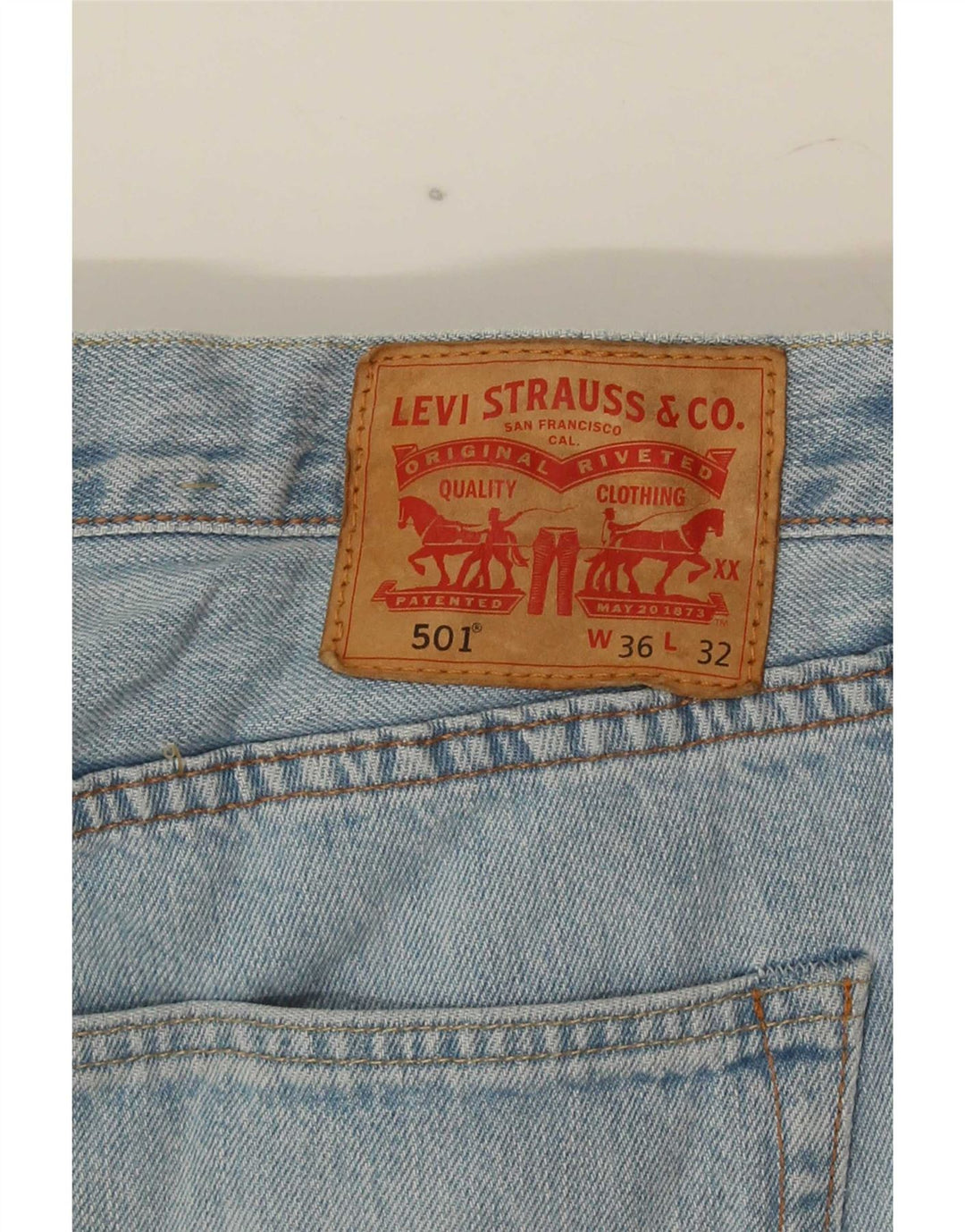 Levi's Herre 501 lige jeans W36 L32 blå bomuld