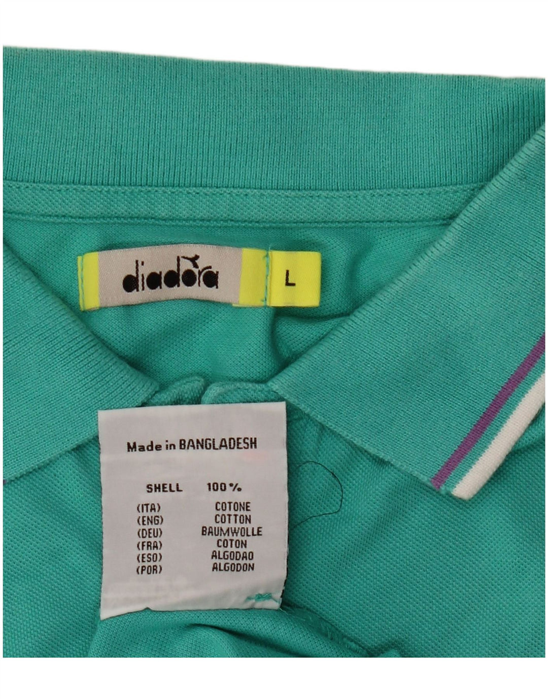Diadora herre poloshirt Stor turkis bomuld