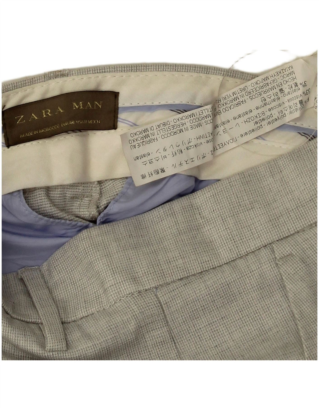 Zara Herre Pegged Chino Bukser EU 40 Medium W31 L24 Grå Polyester