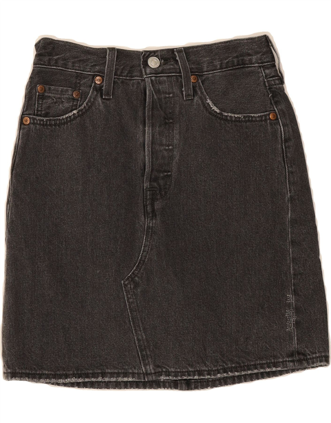 LEVI'S Womens Denim Skirt W24 XS Grey Vintage Levi's and Second-Hand Levi's from Messina Hembry 