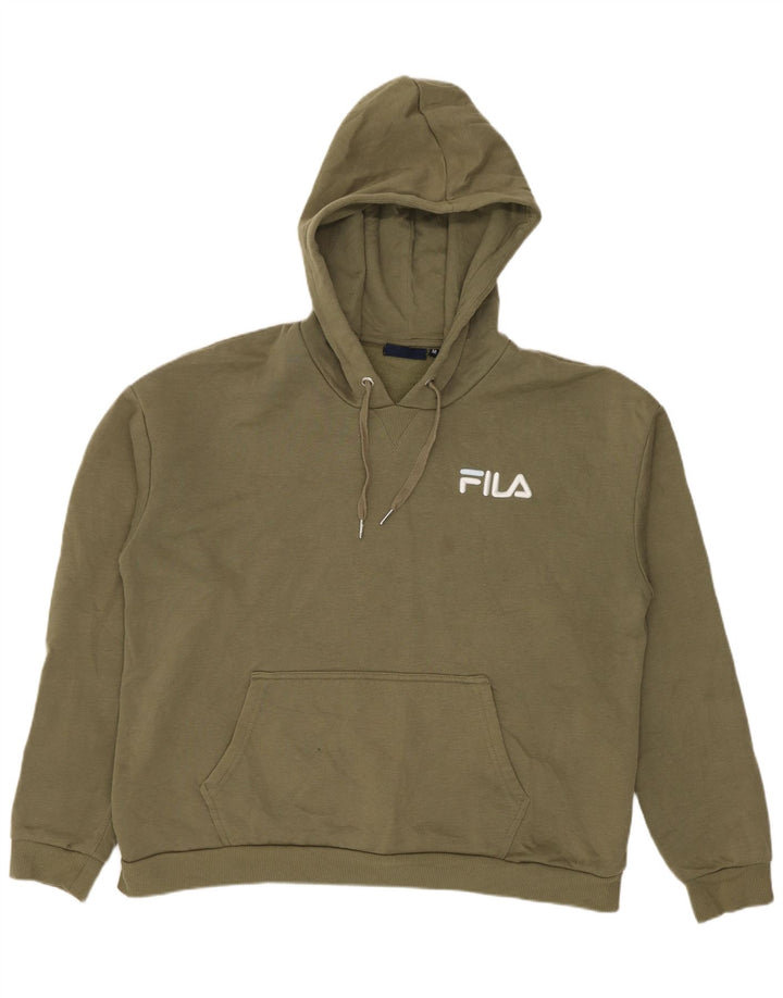 Fila Oversized hættetrøje til kvinder UK 14 Medium Khaki Polyester