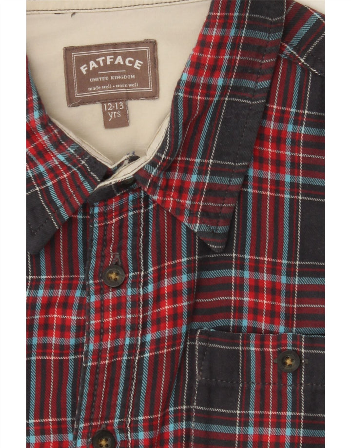 FAT FACE Drenge Flanellskjorte 12-13 År Rød Plaid