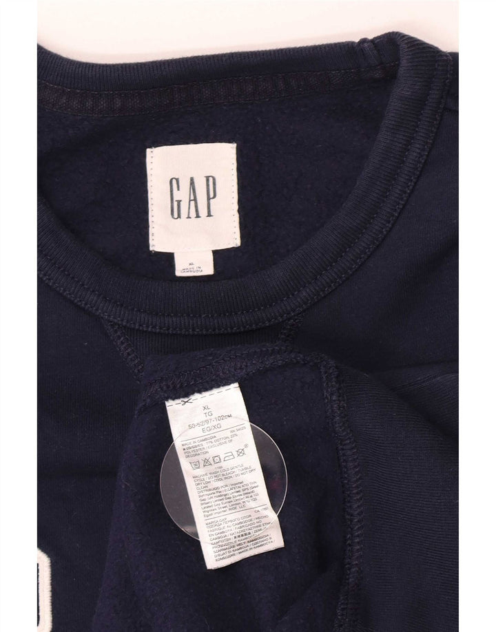 Gap Herre Grafisk Sweatshirt Jumper XL Marineblå Bomuld