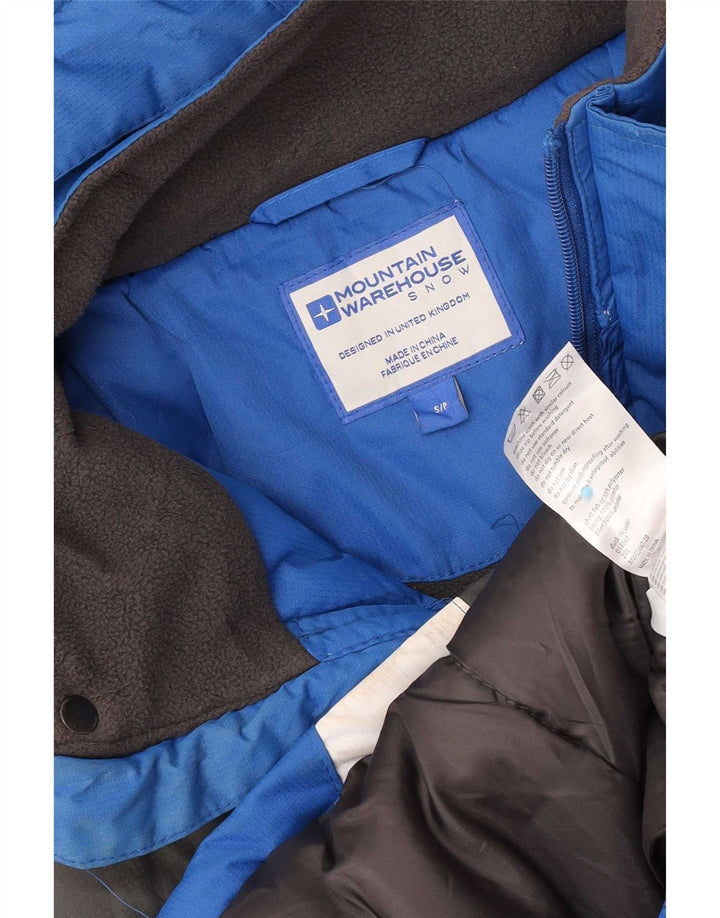 Mountain Warehouse Skijakke med hætte til mænd UK 36 Small Blue Colourblock