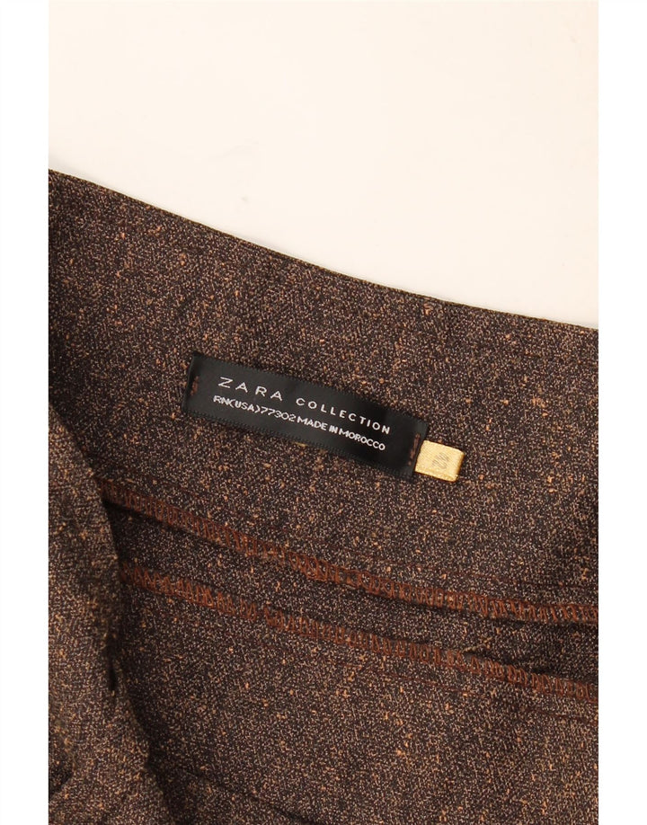 ZARA Maxi-nederdel med høj talje til kvinder EU 42 Large W30 Brown Flecked