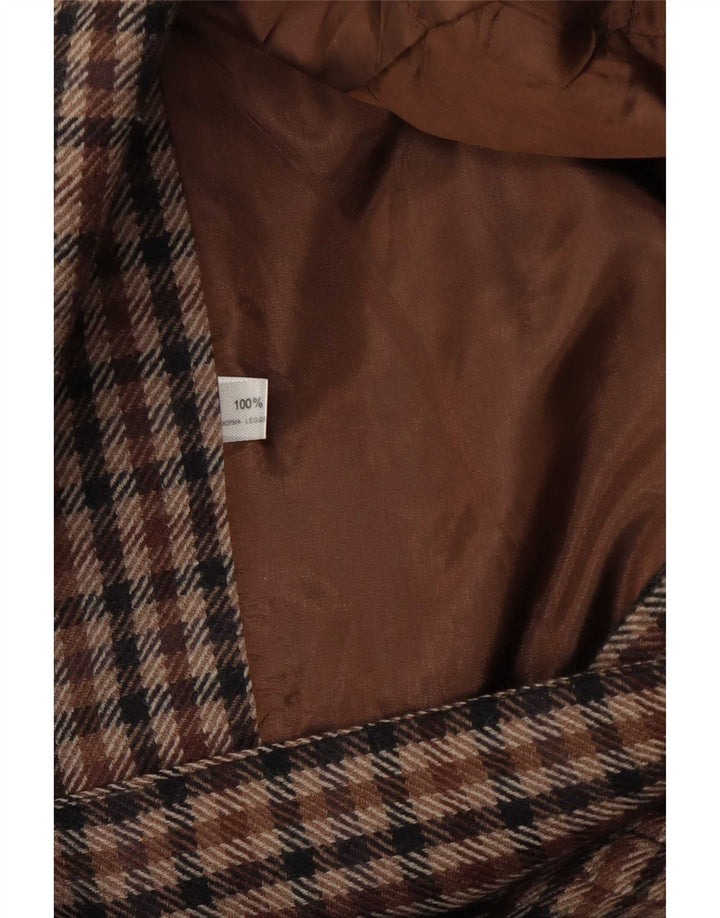 Vintage Dame 2-knaps blazerjakke UK 14 Medium Brun Houndstooth Uld