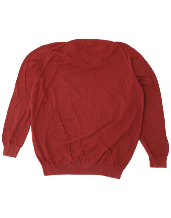 Barbour Herre V-hals sweater 2XL rødbrun bomuld