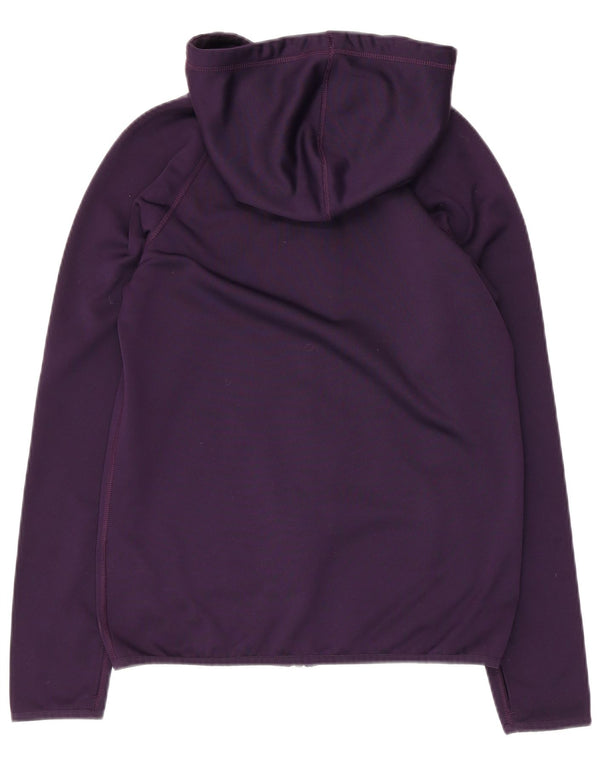 Nike Womens Dri Fit Zip Hoodie Sweater UK 6 XS Purple Polyester