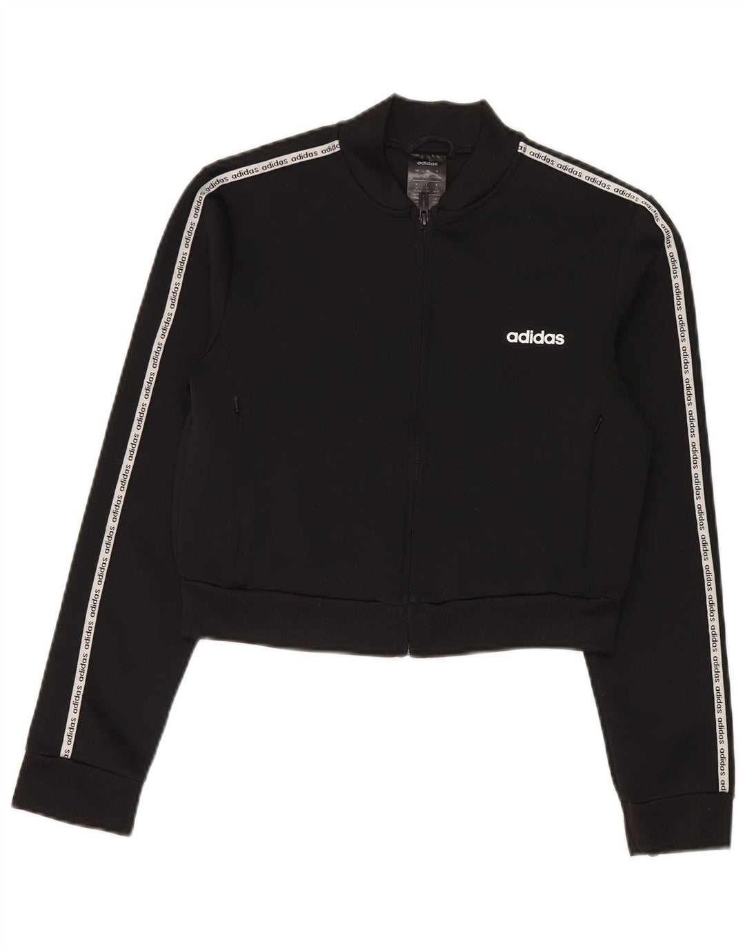 Adidas Dame Climalite Crop Træningsdragt Topjakke UK 12/14 Medium Sort
