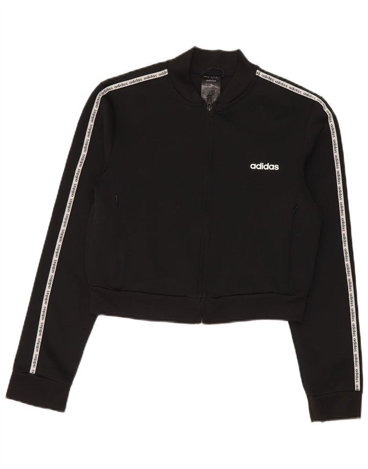 Adidas Dame Climalite Crop Træningsdragt Topjakke UK 12/14 Medium Sort