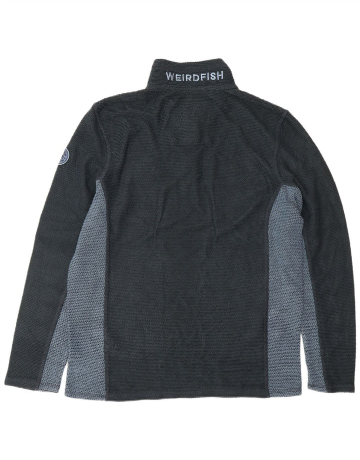 WEIRD FISH Sweatshirt med lynlås til mænd XL Navy Blue Colourblock