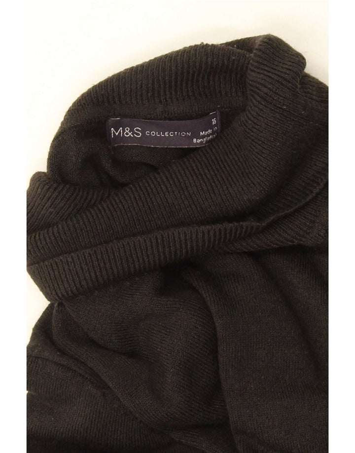 Marks & Spencer Dame Roll Neck Jumper Sweater UK 16 Large Black
