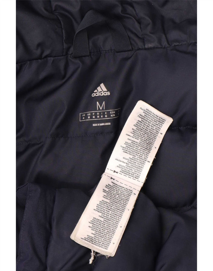 Adidas Herre Hooded Windbreaker Jacket UK 38 Medium Navy Blue Polyamid