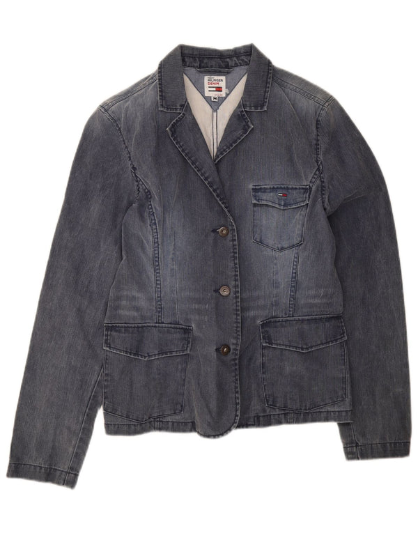 Tommy Hilfiger Dame 3-knaps Denim Blazer Jacket UK 12 Medium Navy Blue
