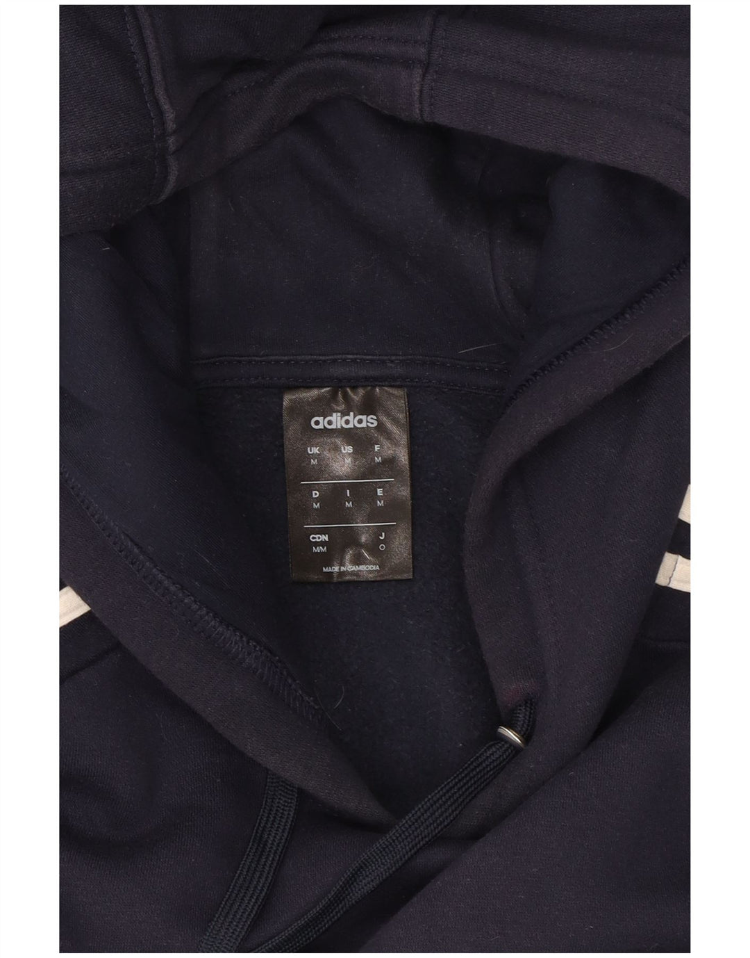 ADIDAS Mens Graphic Hoodie Jumper Medium Navy Blue Cotton