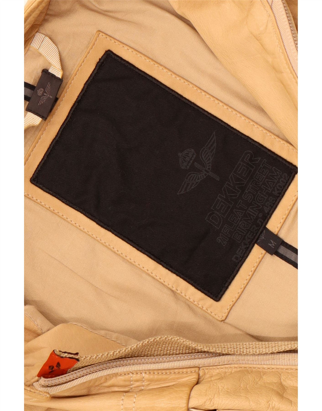 Dekker Herre Militær Læderjakke UK 38 Medium Beige
