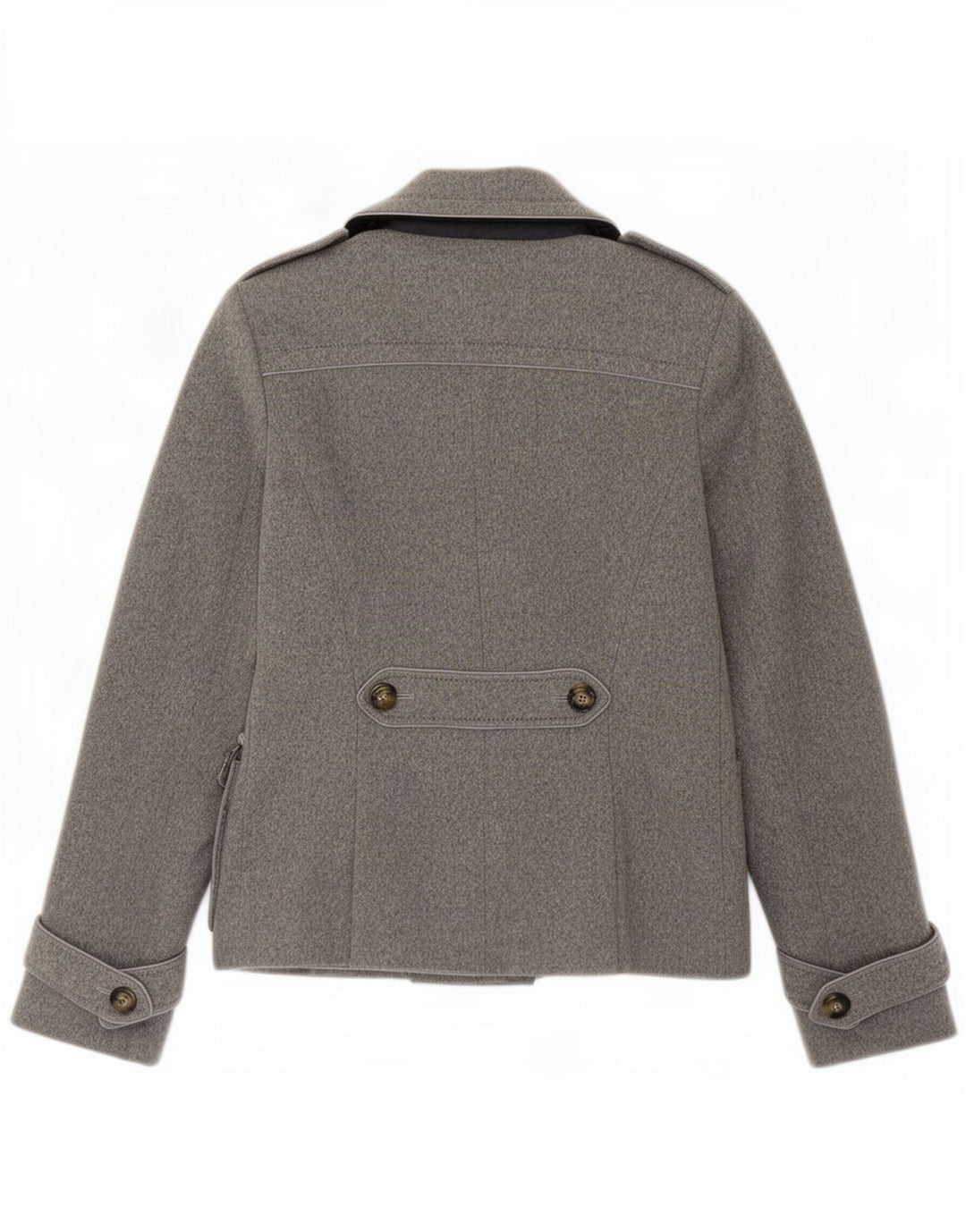 Intrend Womens Pea Coat UK 8 Small Grey Virgin Wool