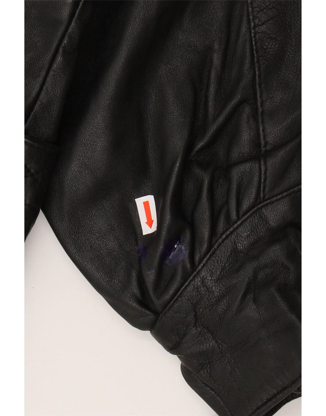 VINTAGE Oversized læderjakke til kvinder EU 36 Lille sort læder