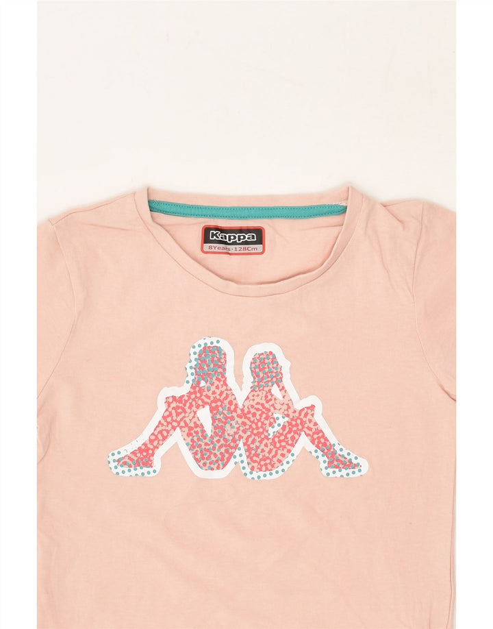 KAPPA Girls Graphic T-Shirt Top 7-8 Years Pink Cotton | Vintage Kappa | Thrift | Second-Hand Kappa | Used Clothing | Messina Hembry 