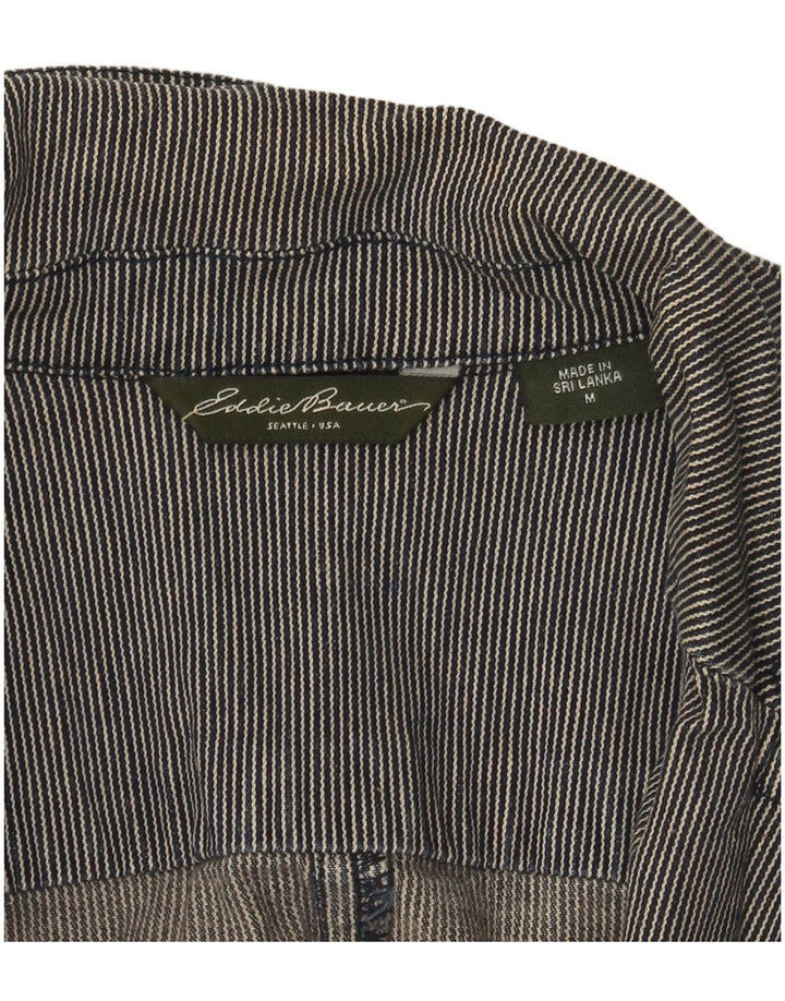 EDDIE BAUER Dame 2-knaps blazerjakke UK 12 Medium Grey Pinstripe