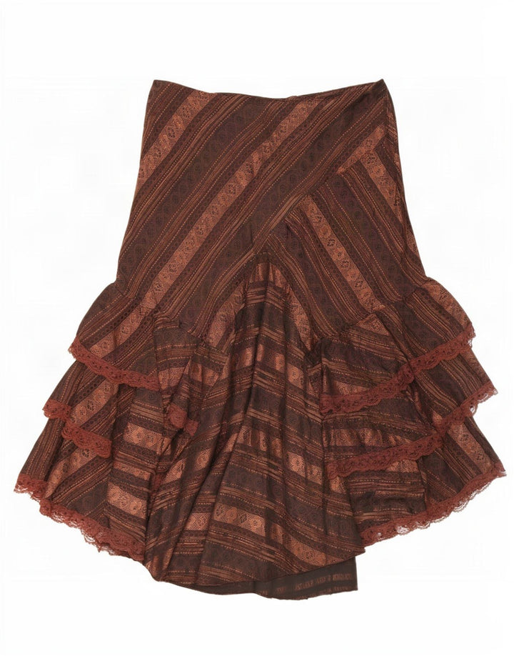 Zorbe Dame Asymmetrisk Tiered Nederdel EU 38 Medium W30 Brun Stribet
