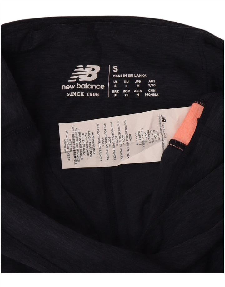 New Balance Dame Leggings UK 8 Small Navy Blue Colourblock Polyester