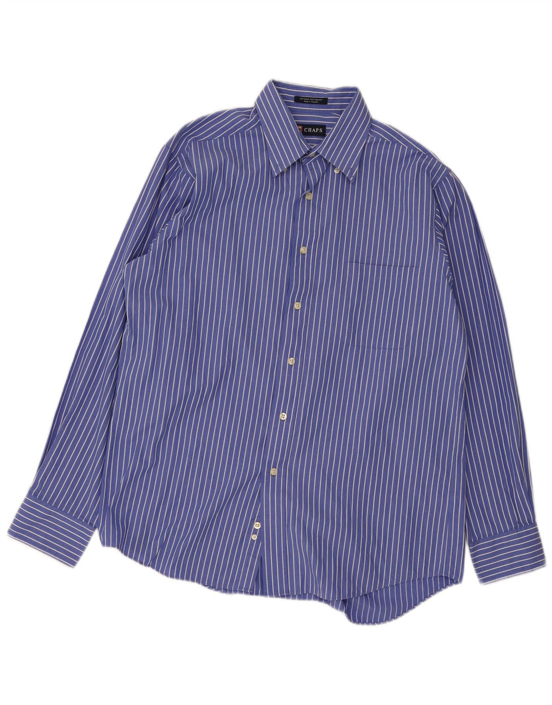 Chaps Herreskjorte str. 16 Large Blue Pinstripe Cotton