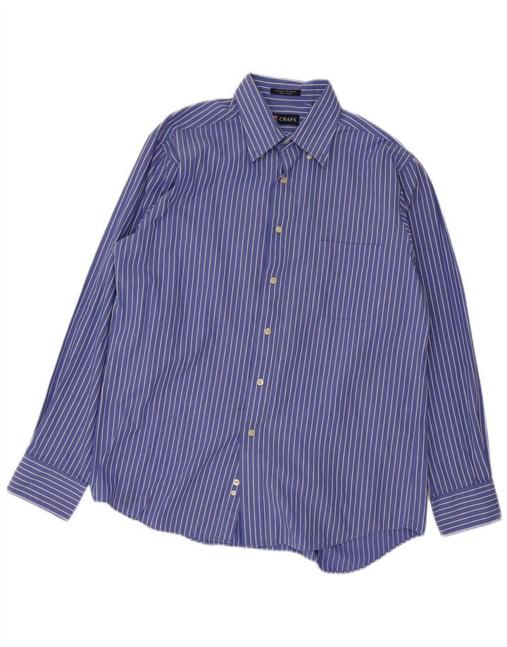 Chaps Herreskjorte str. 16 Large Blue Pinstripe Cotton