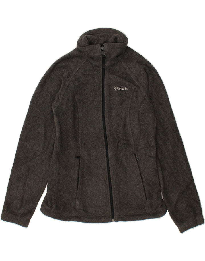COLUMBIA Womens Loose Fit Fleece Jacket UK 6 XS Grey Polyester Vintage Columbia and Second-Hand Columbia from Messina Hembry 