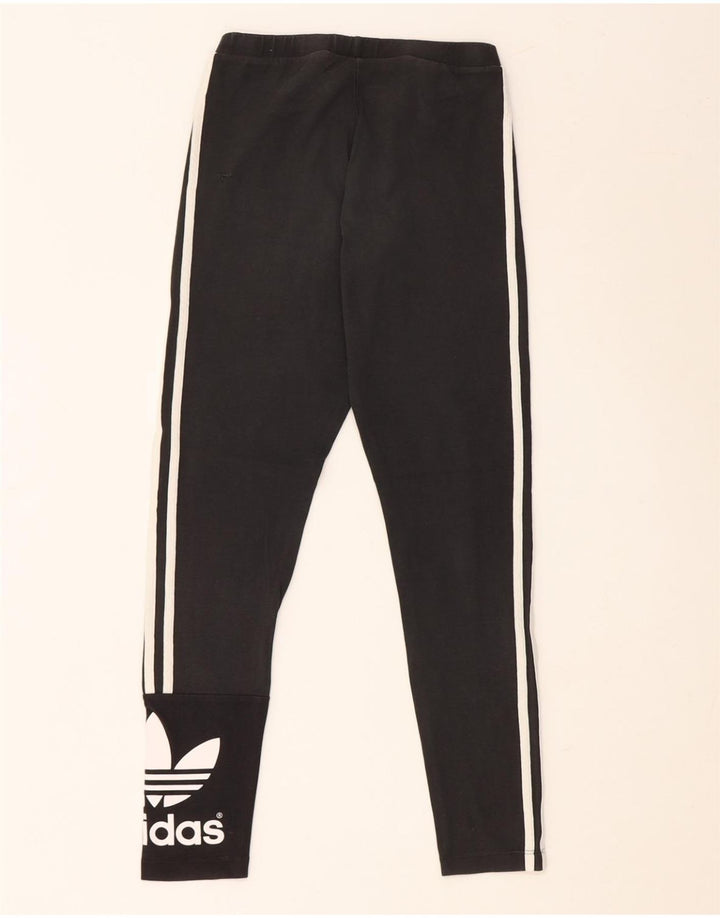 ADIDAS Grafiske Leggings til kvinder UK 10 Lille sort bomuld