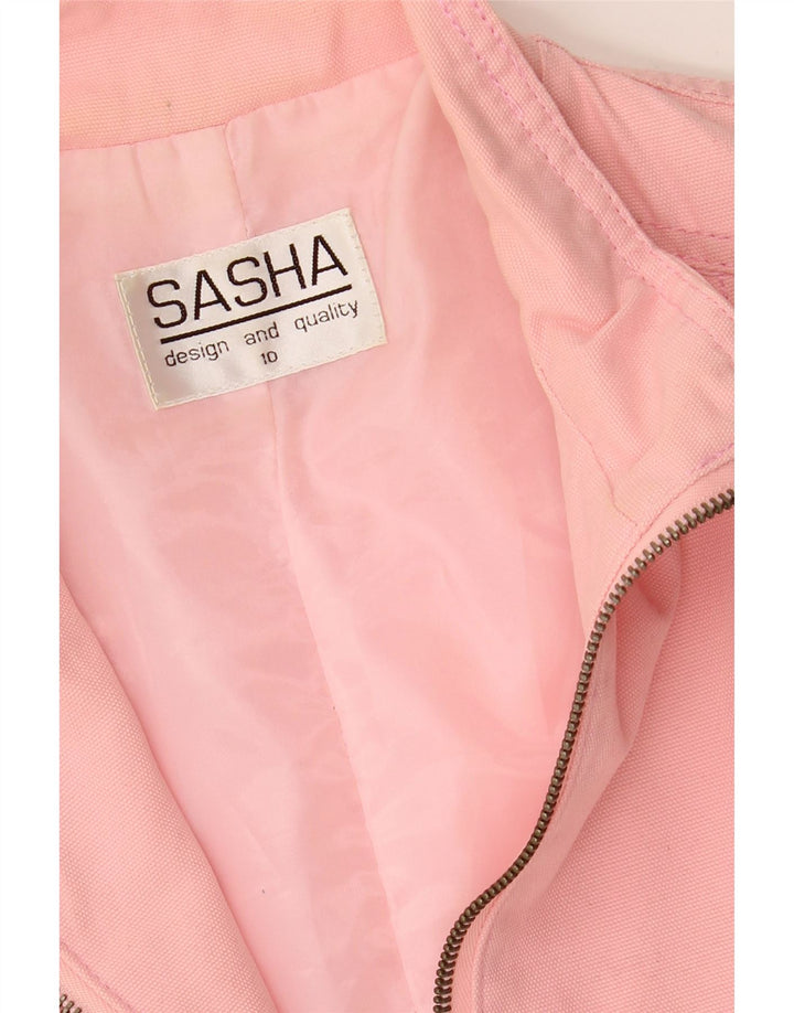 SASHA Womens Overcoat UK 10 Small Pink Cotton Vintage Sasha and Second-Hand Sasha from Messina Hembry 