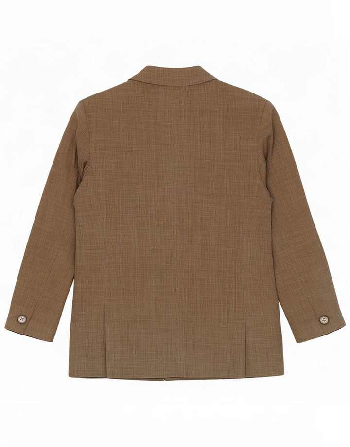 Max Mara Dame Dobbeltradet Blazer Jacket UK 16 Large Khaki Virgin Wool