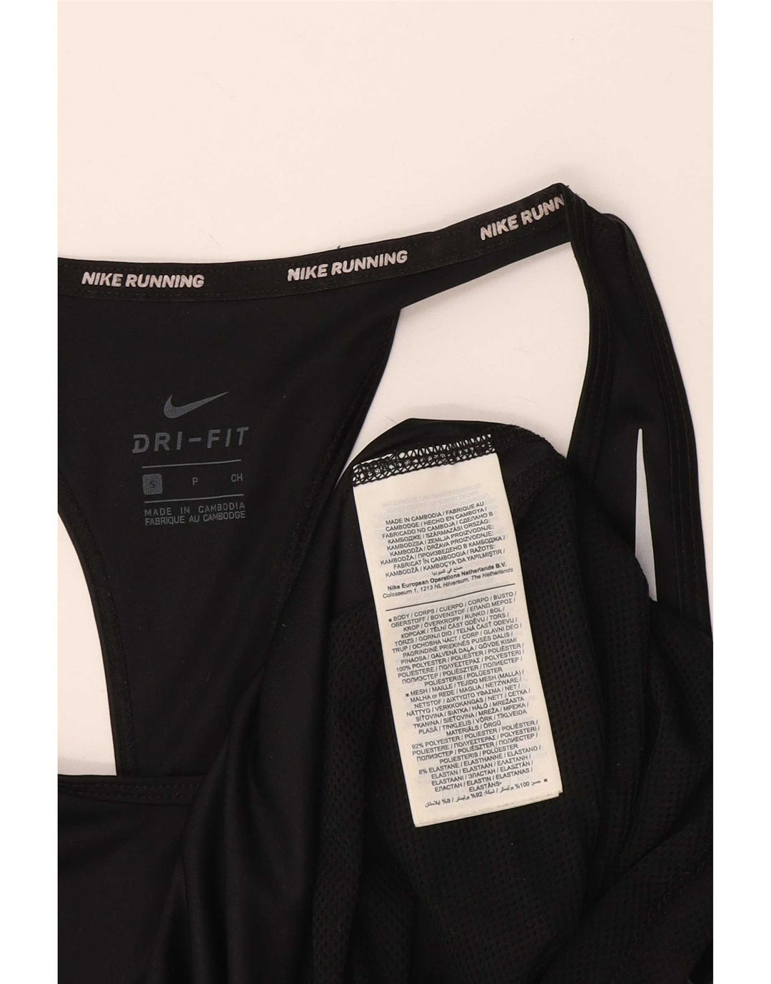 Nike Dame Dri Fit Vest Top UK 10 Small Black Polyester
