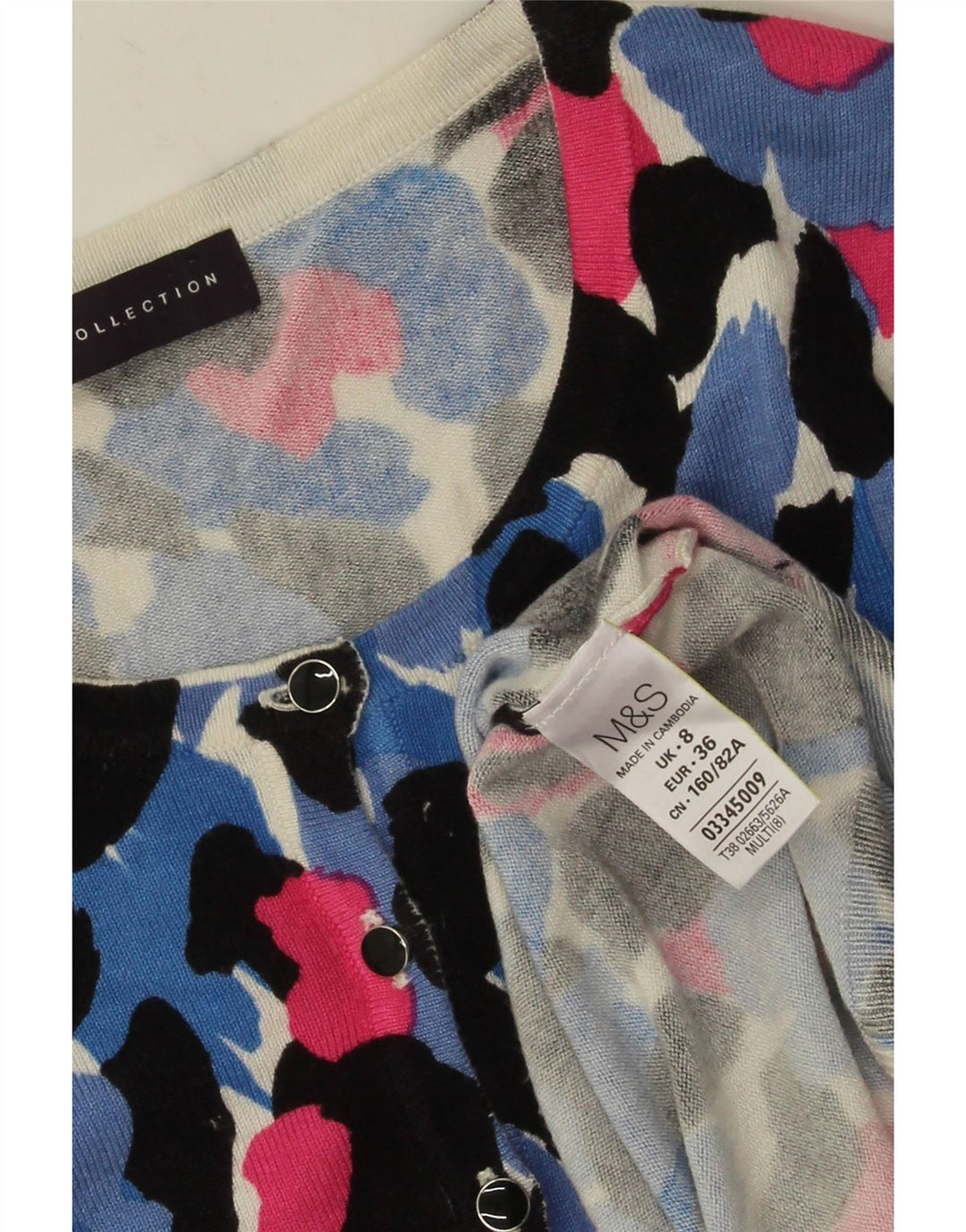 Marks & Spencer Dame Cardigan Sweater UK 8 Small Multicolored Floral
