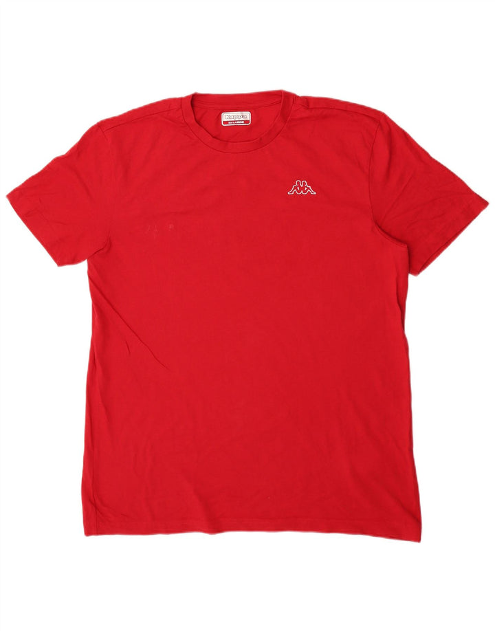 Kappa Herre T-Shirt Top 2XL Rød Bomuld