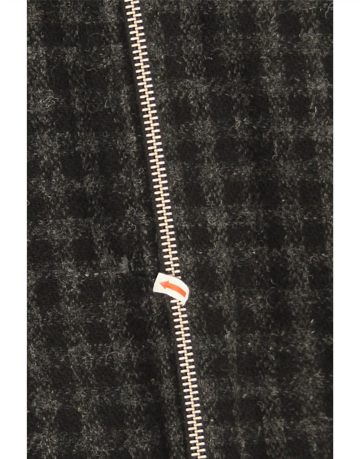 All Saints Herre Bomber Jacket UK 40 Large Grey Check Wool