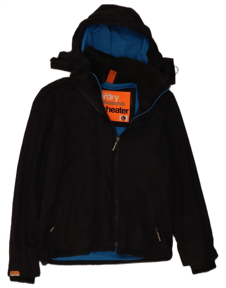 SUPERDRY Herre Windcheater Hættevindjakke UK 40 Large Black