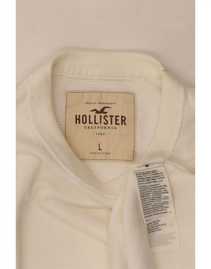 HOLLISTER Herre Top Langærmet Stor hvid Bomuld