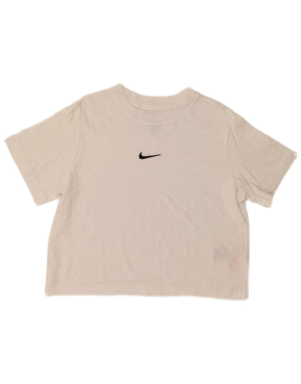 Nike Piger Loose Fit T-Shirt Top 10-11 år Medium Hvid Bomuld