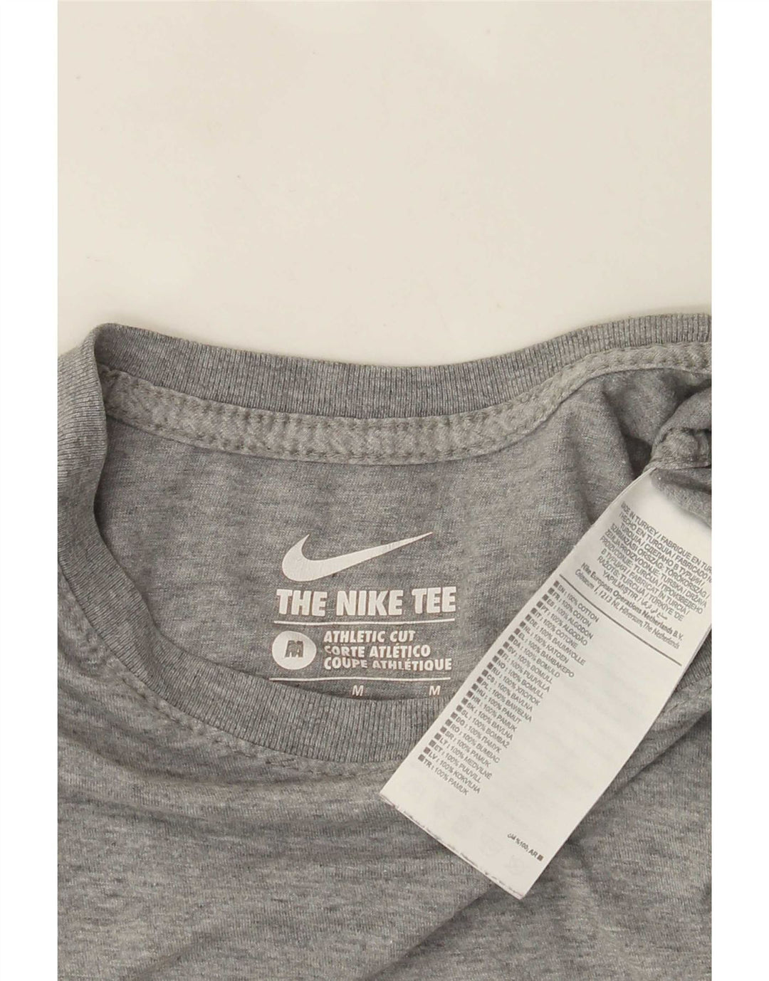 Nike Herre Athletic Cut Grafisk T-Shirt Top Medium Grey Bomuld