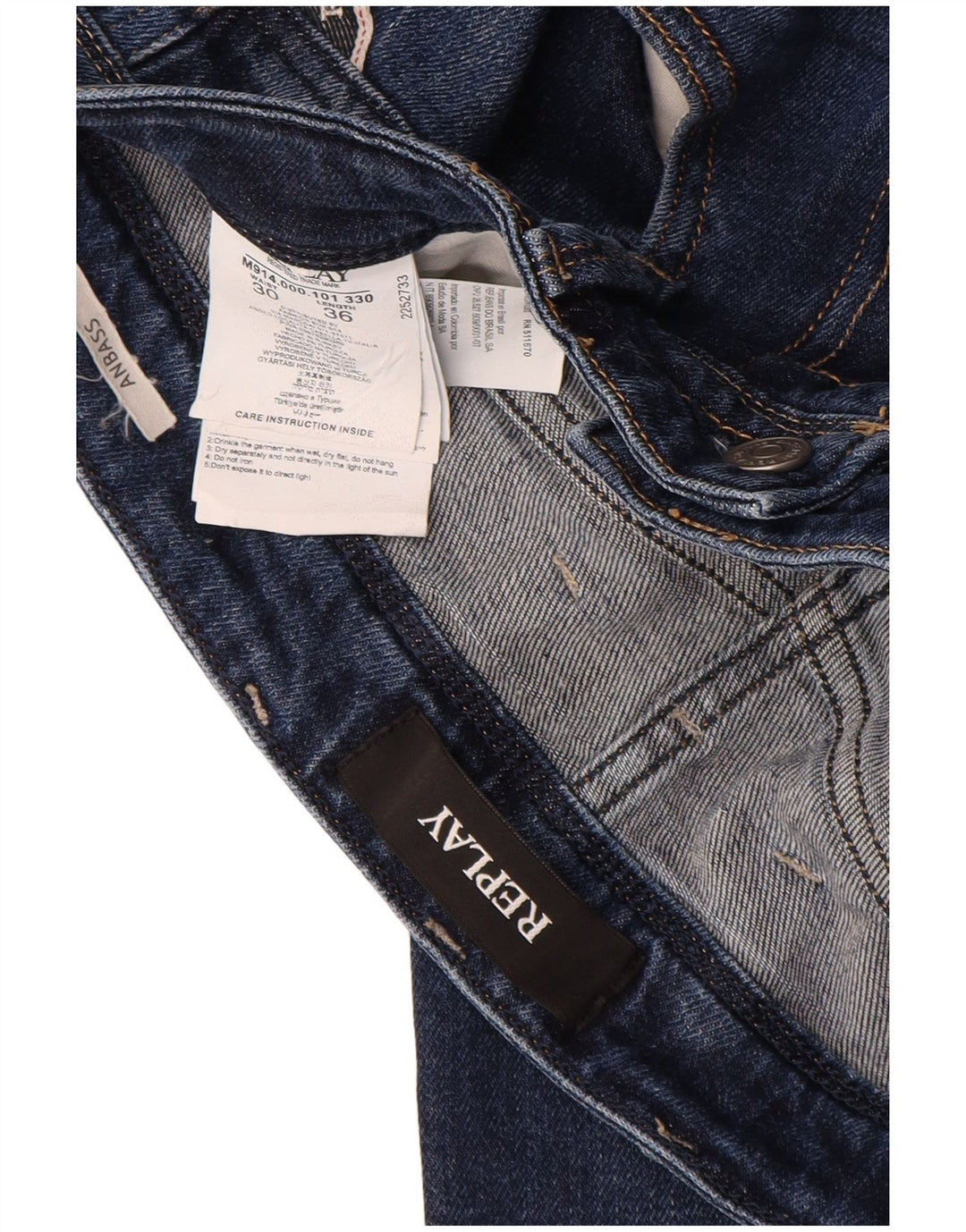 Replay Herre Anbass Slim Jeans W30 L36 Blå Bomuld