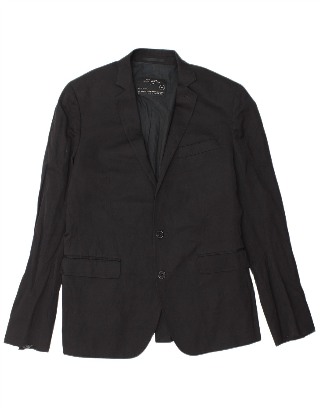 All Saints Herre 2 Button Blazer Jacket UK 40 Large Black Wool
