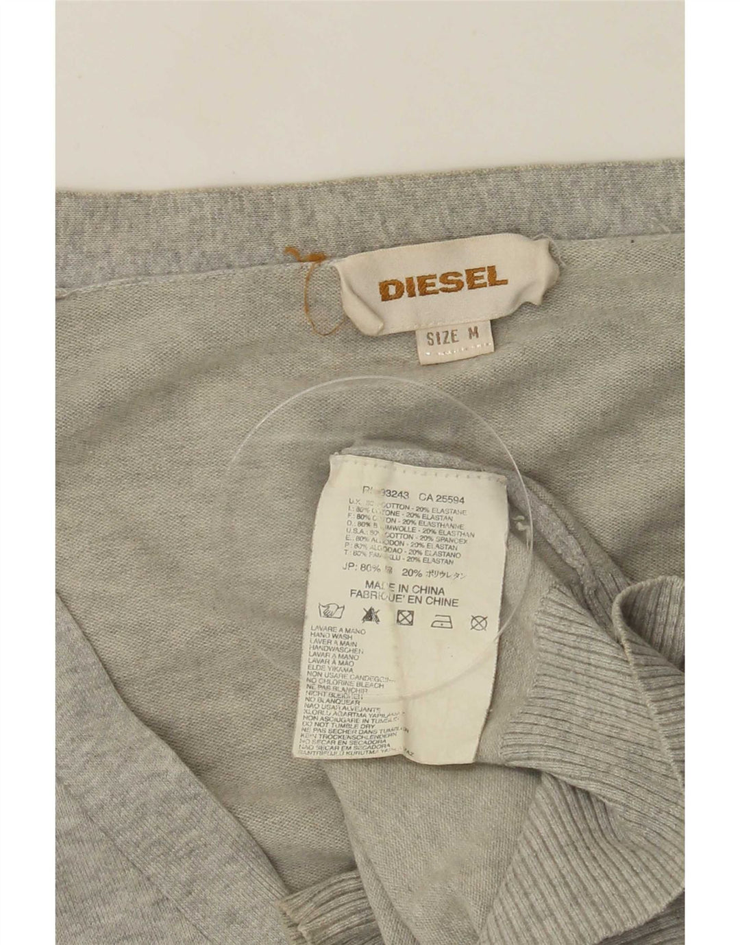 Diesel Herre cardigan sweater Medium Grå Bomuld